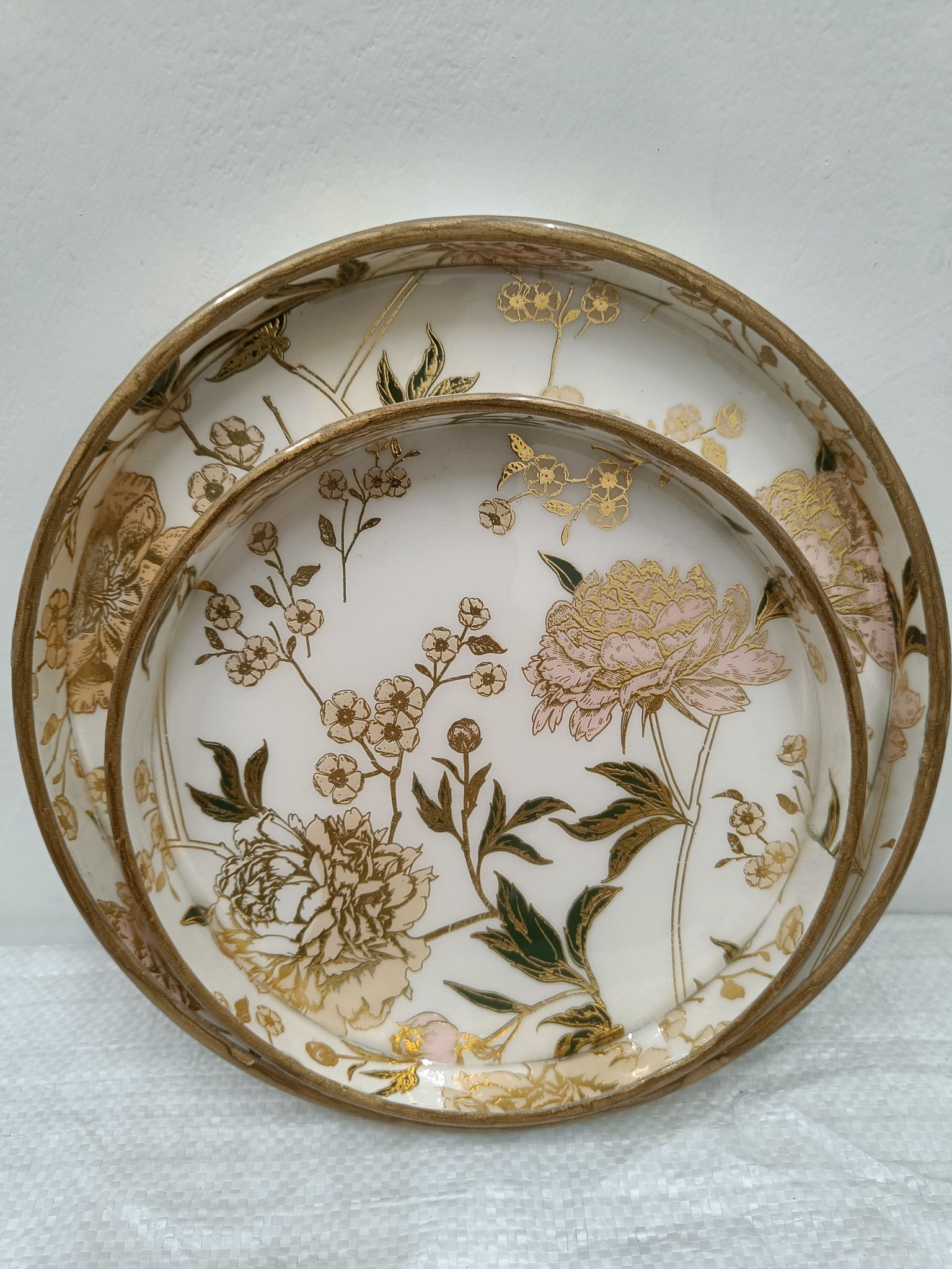 white colour golden pattern