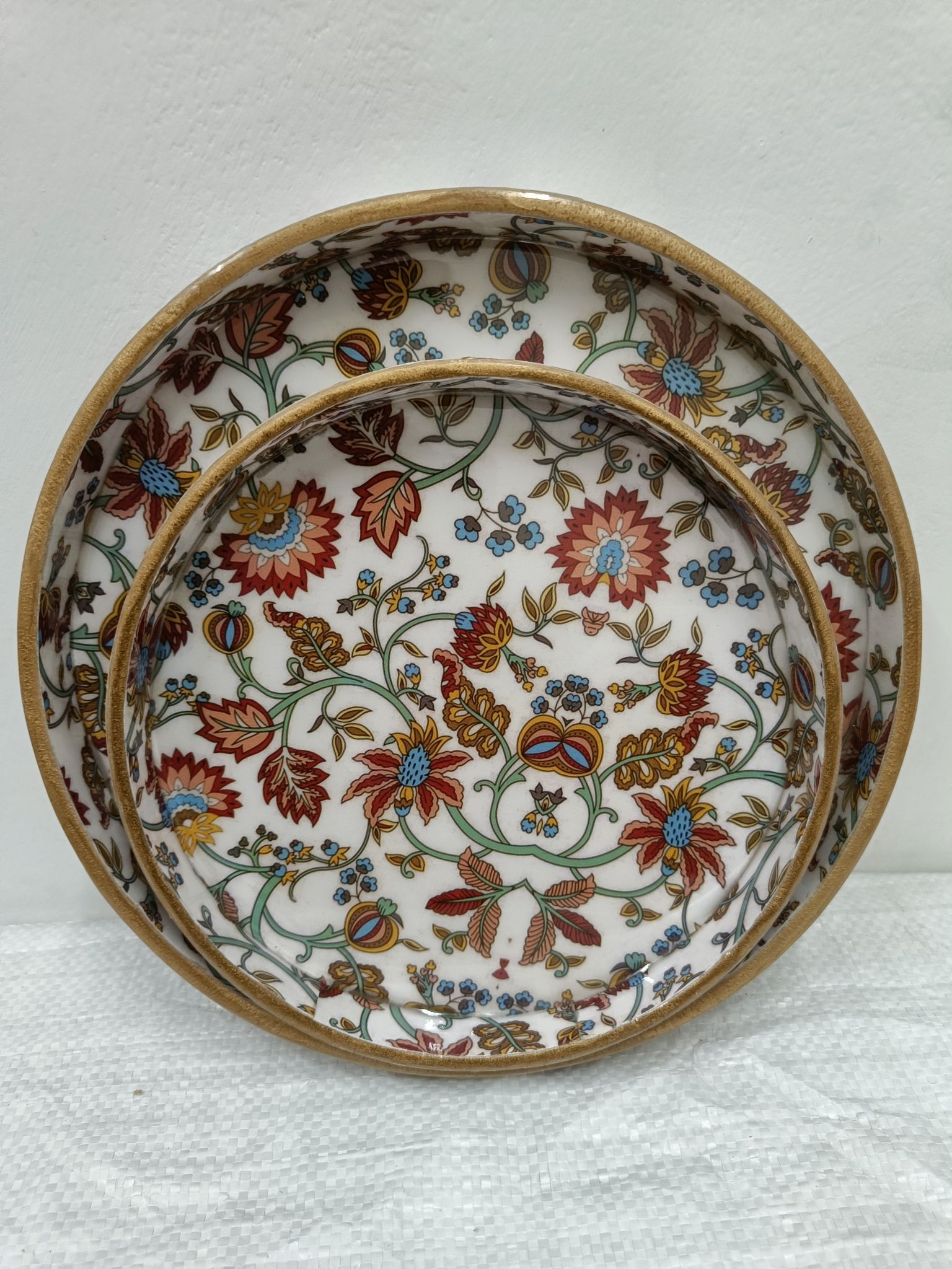 white colour red flower pattern