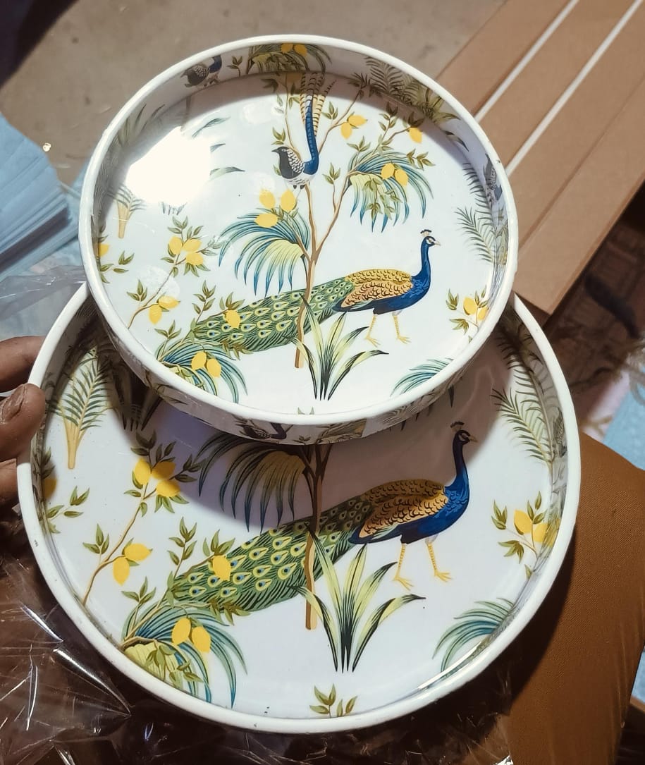 white colour peacock pattern