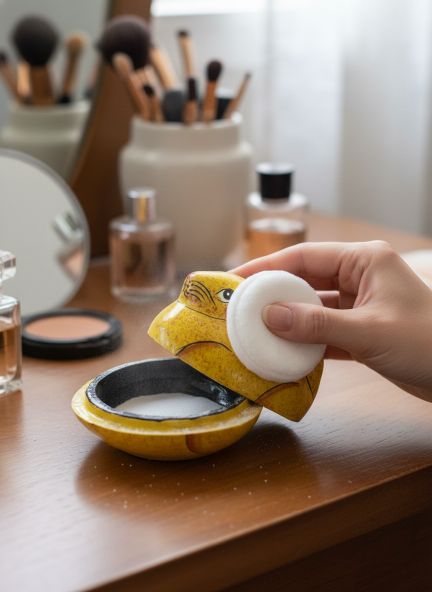 Paper Mache Christmas Bunny Shape Powder Box