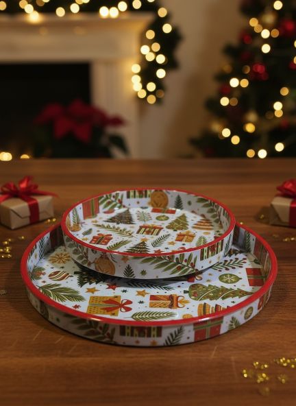 Round Shape Christmas Trays